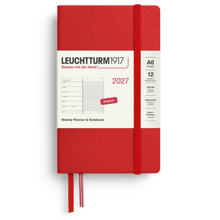Kalender Weekly Planner & Notebook 2027 A6 Cherry i gruppen Papir & Blokke / Kalendere / 12 mdr kalendere hos Pen Store (137507)