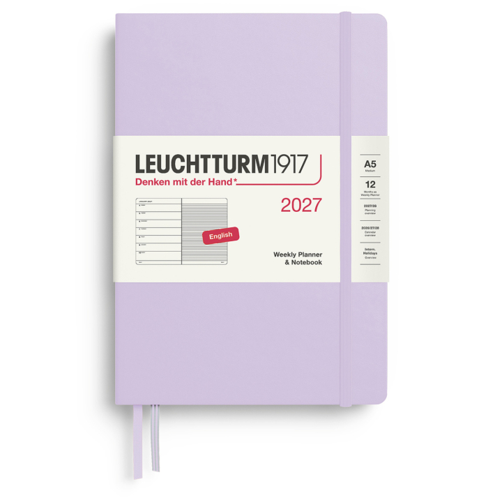 Kalender Weekly Planner & Notebook 2027 A5 Lilac i gruppen Papir & Blokke / Kalendere / 12 mdr kalendere hos Pen Store (137513)