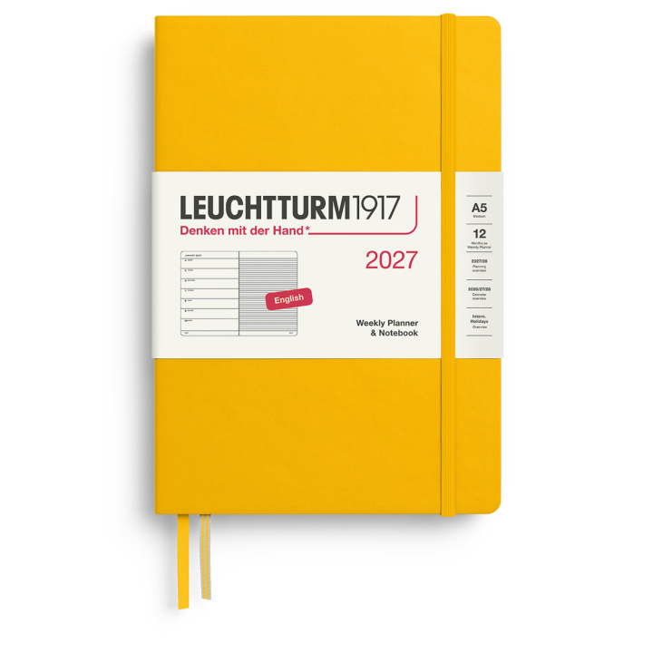 Kalender Weekly Planner & Notebook 2027 A5 Sunflower i gruppen Papir & Blokke / Kalendere / 12 mdr kalendere hos Pen Store (137518)