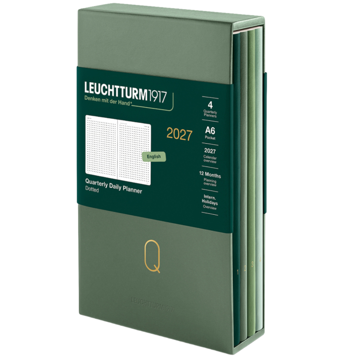 Kalender Quarterly Planner 2027 Shades of Green i gruppen Papir & Blokke / Kalendere / 12 mdr kalendere hos Pen Store (137525)