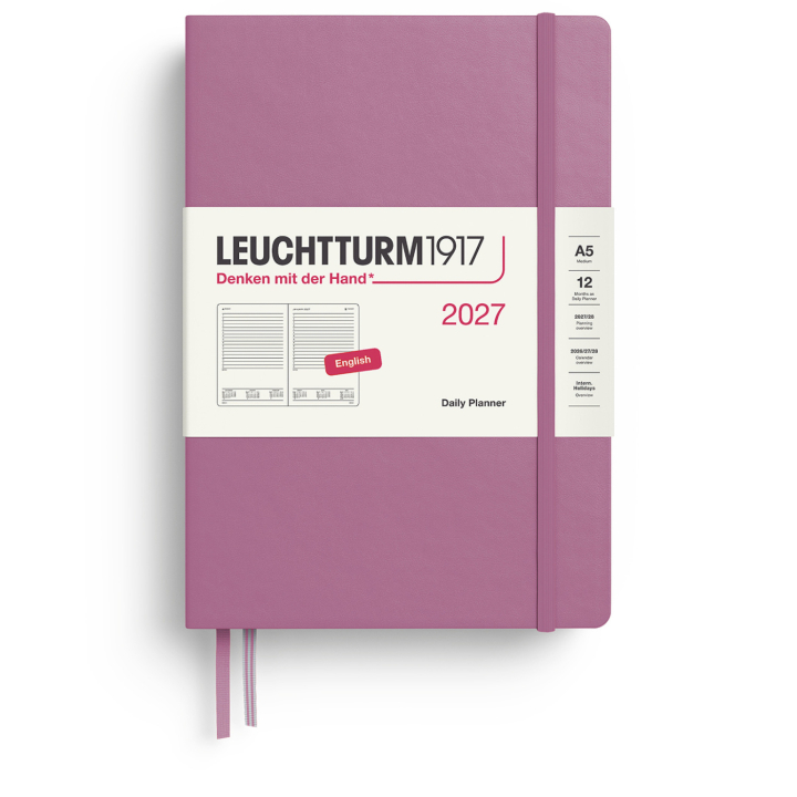 Kalender Daily Planner 2027 A5 Dusty Rose i gruppen Papir & Blokke / Kalendere / 12 mdr kalendere hos Pen Store (137527)
