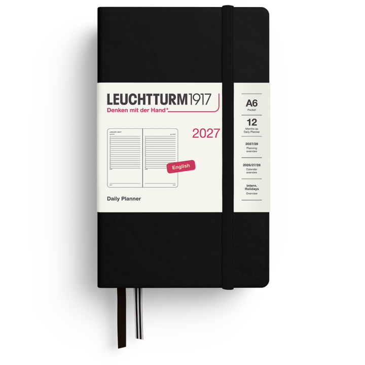 Kalender Daily Planner 2027 A6 Black i gruppen Papir & Blokke / Kalendere / 12 mdr kalendere hos Pen Store (137533)
