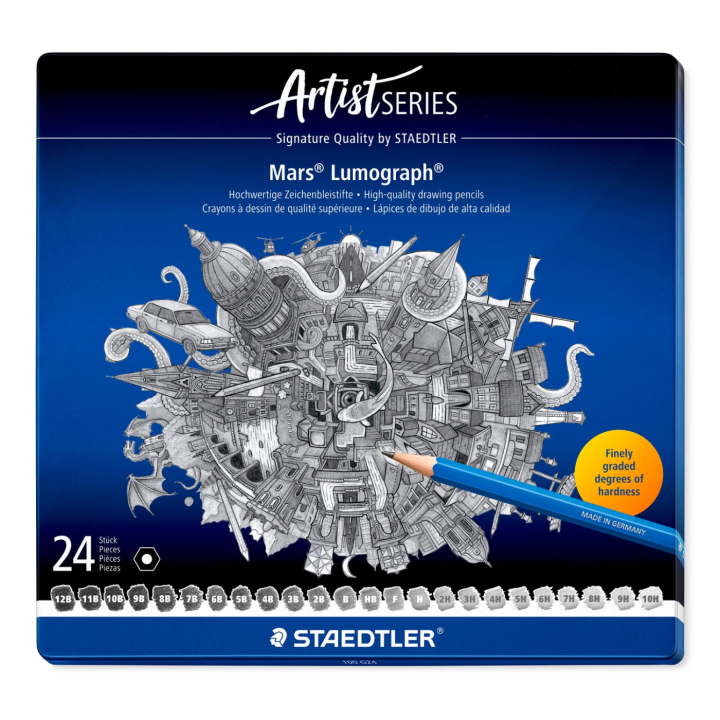 Mars Lumograph 24-sæt i gruppen Kunstnerartikler / Kridt og blyanter / Grafit og blyant hos Pen Store (137591)