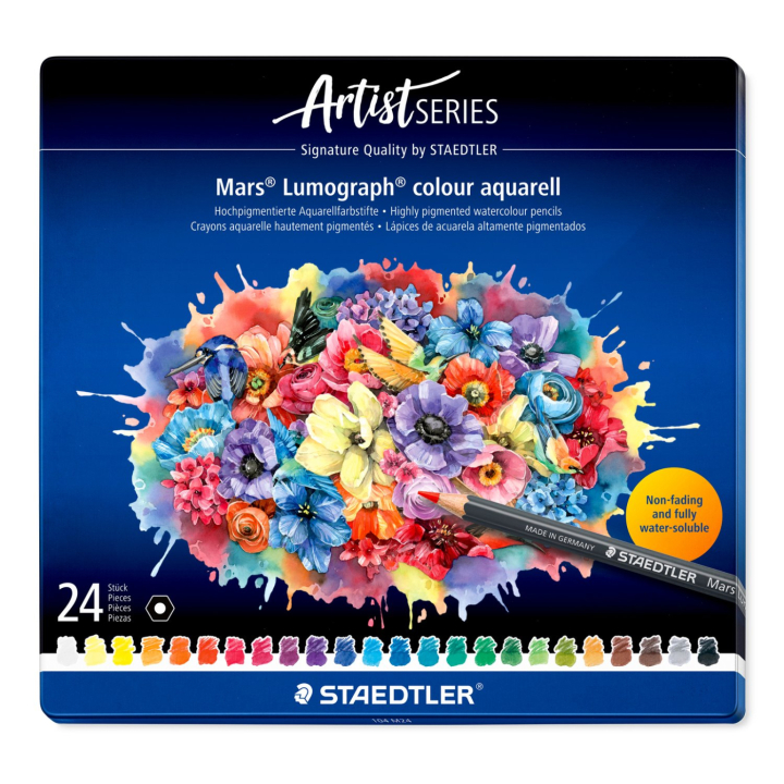 Akvarelblyanter Mars Lumograph 24-sæt i gruppen Penne / Kunstnerpenne / Akvarelblyanter hos Pen Store (137605)