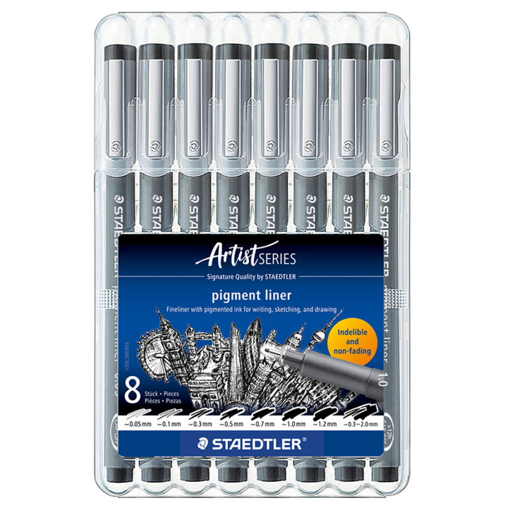 Pigment Liner sæt 8 stk i gruppen Penne / Kunstnerpenne / Fineliners hos Pen Store (137608)