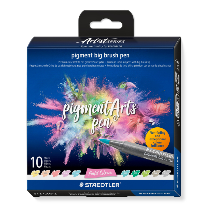 Pigment Arts Big Brush Pen 10-sæt Pastel i gruppen Penne / Kunstnerpenne / Penselpenne hos Pen Store (137628)