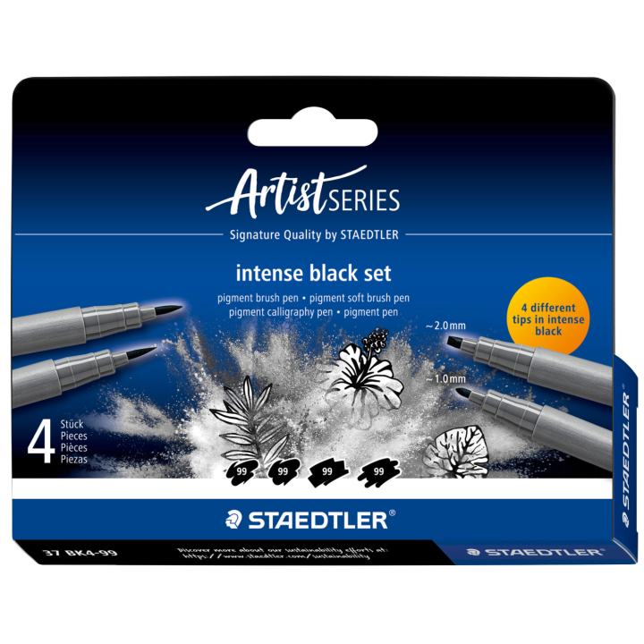 Pigment Arts Intense Black 4-sæt i gruppen Penne / Kunstnerpenne / Tusser hos Pen Store (137634)