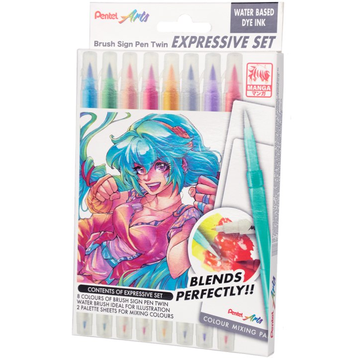 Brush Sign Pen Twin Expressive Set Manga i gruppen Penne / Kunstnerpenne / Penselpenne hos Pen Store (137669)
