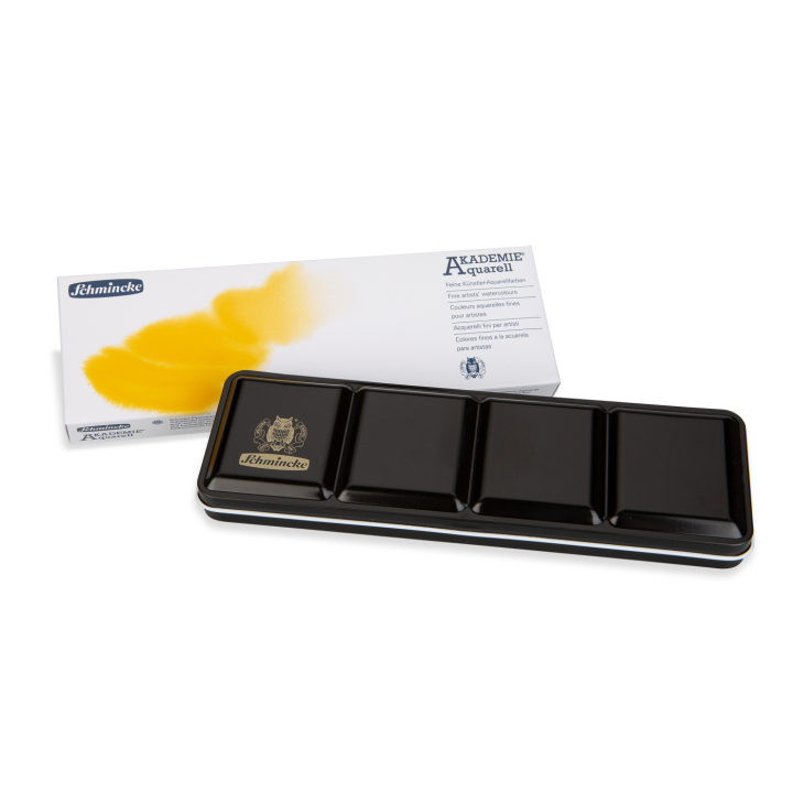 Akademie Akvarelsæt Half Pans 12-sæt + 12 tomme i gruppen Kunstnerartikler / Kunstnerfarver / Akvarelmaling / Akvarelfarve i kop hos Pen Store (137801)