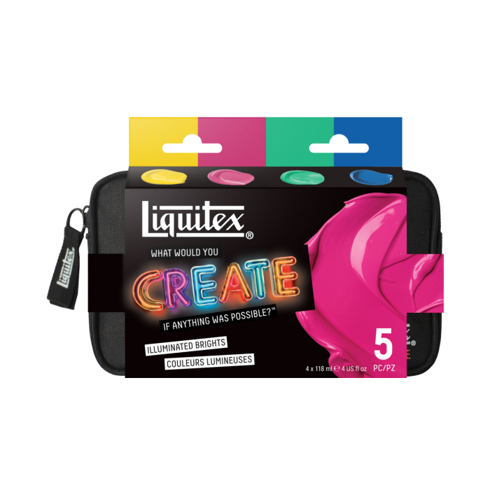 Akrylmaling Basics Illuminated Brights Set 4 x 118 ml i gruppen Kunstnerartikler / Kunstnerfarver / Akrylmaling hos Pen Store (137833)