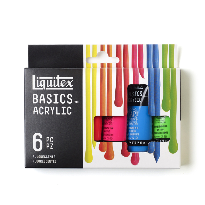 Akrylmaling Fluorescent Set Tubes 6x22 ml i gruppen Kunstnerartikler / Kunstnerfarver / Akrylmaling hos Pen Store (137839)