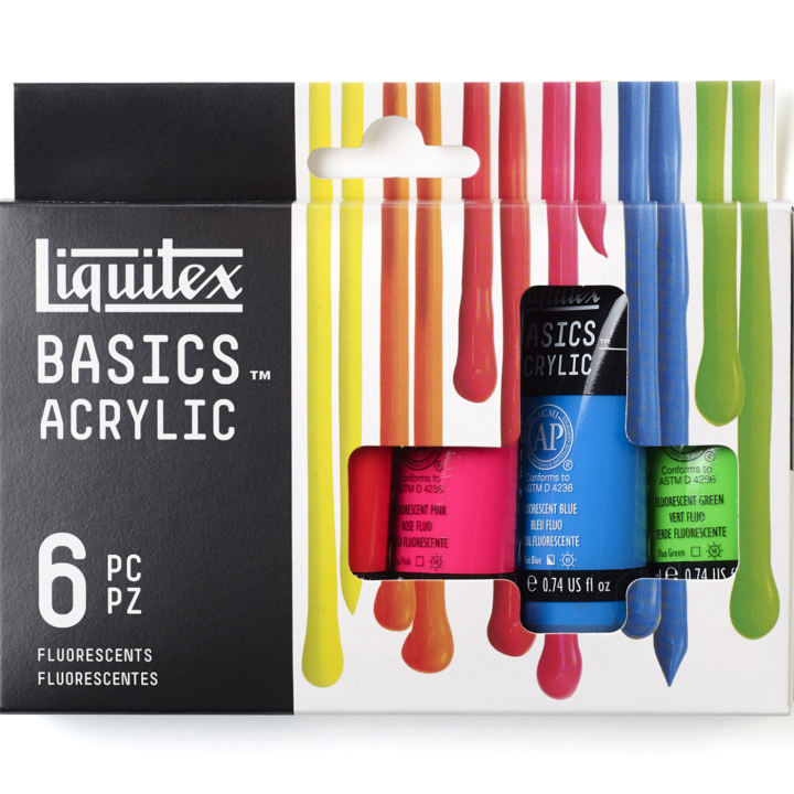 Akrylmaling Fluorescent Set Tubes 6x22 ml i gruppen Kunstnerartikler / Kunstnerfarver / Akrylmaling hos Pen Store (137839)