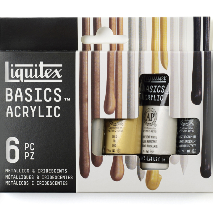 Akrylmaling Metallic & Iridescent Set Tubes 6x22 ml i gruppen Kunstnerartikler / Kunstnerfarver / Akrylmaling hos Pen Store (137840)
