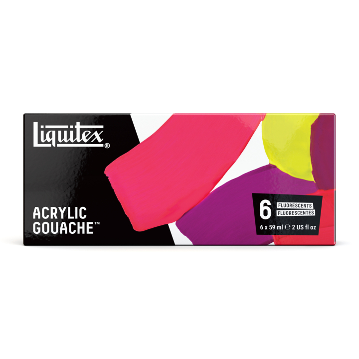 Gouachemaling Fluorescent Set 6x59 ml i gruppen Kunstnerartikler / Kunstnerfarver / Gouache hos Pen Store (137842)