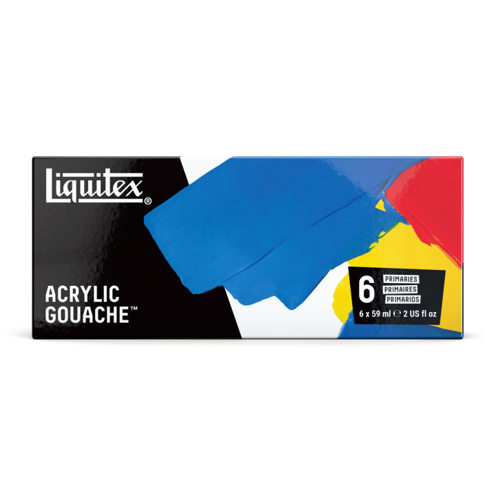Gouachemaling Primaries Set 6x59 ml i gruppen Kunstnerartikler / Kunstnerfarver / Gouache hos Pen Store (137843)