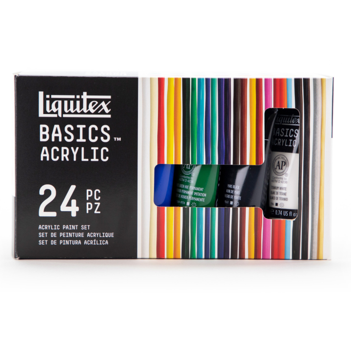 Akrylmaling Basics Set 24x22 ml i gruppen Kunstnerartikler / Kunstnerfarver / Akrylmaling hos Pen Store (137849)