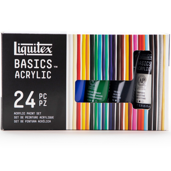 Akrylmaling Basics Set 24x22 ml i gruppen Kunstnerartikler / Kunstnerfarver / Akrylmaling hos Pen Store (137849)