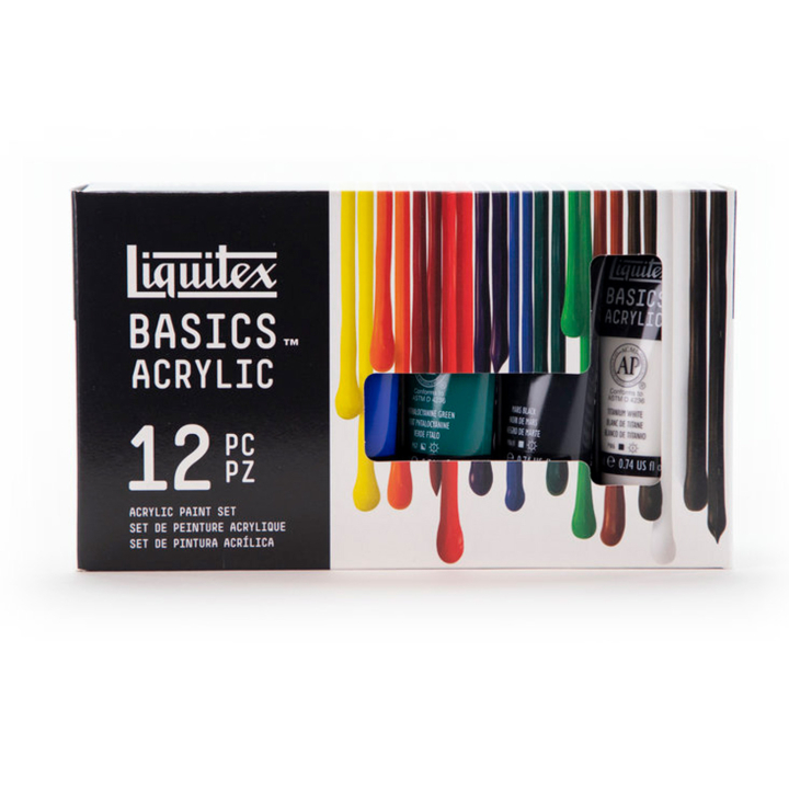 Akrylmaling Basics Set 12x22 ml i gruppen Kunstnerartikler / Kunstnerfarver / Akrylmaling hos Pen Store (137850)