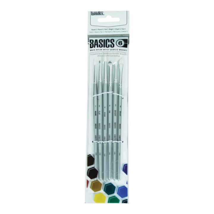 Syntetpensler Akryl Short Handle 6-pak i gruppen Kunstnerartikler / Pensler / Syntetiske pensler hos Pen Store (137853)