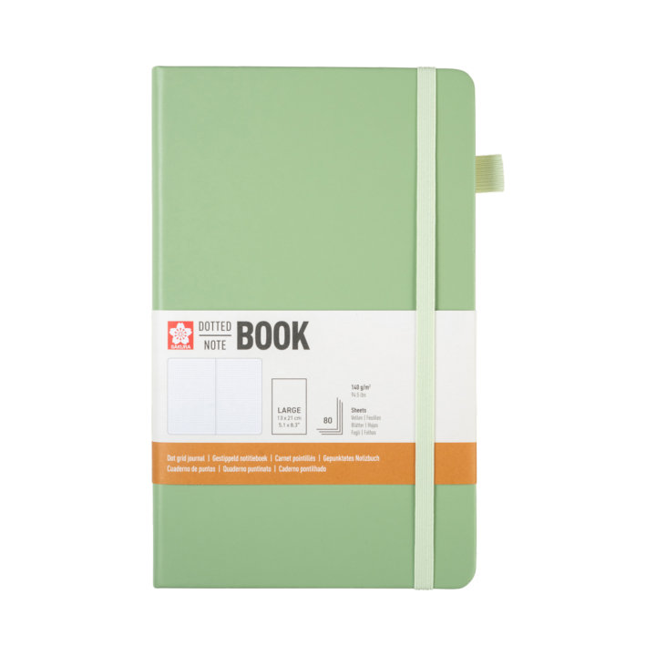 Notebook 13x21 cm Hard Cover Pale Patina Dotted i gruppen Papir & Blokke / Skriv og noter / Notesbøger hos Pen Store (137992)