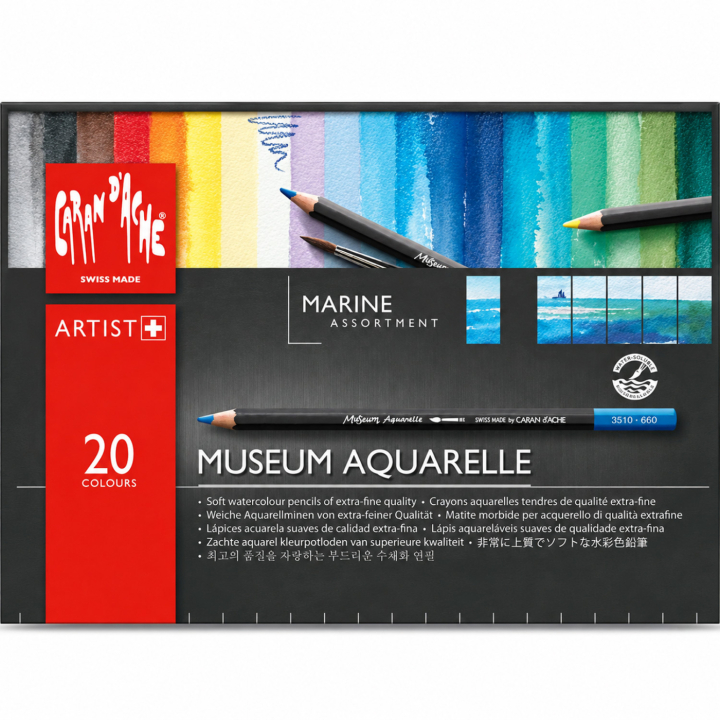 Museum Aquarelle Marine sæt 20 stk i gruppen Penne / Kunstnerpenne / Akvarelblyanter hos Pen Store (138085)