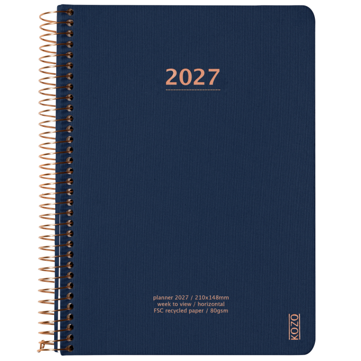 Kalender 2027 A5 Weekly Navy i gruppen Papir & Blokke / Kalendere / 12 mdr kalendere hos Pen Store (138268)