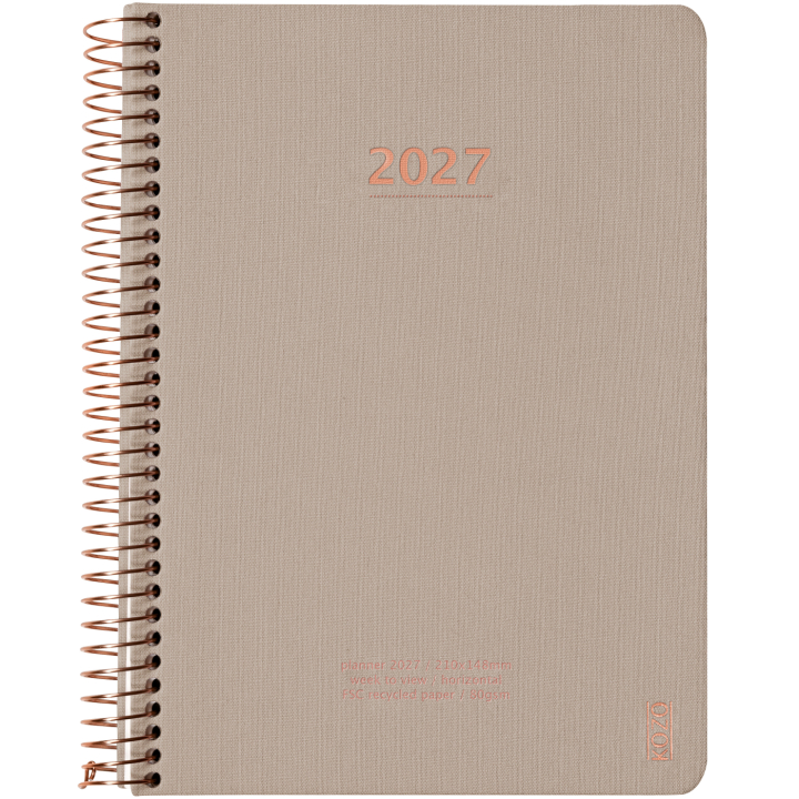 Kalender 2027 A5 Weekly Sand i gruppen Papir & Blokke / Kalendere / 12 mdr kalendere hos Pen Store (138274)