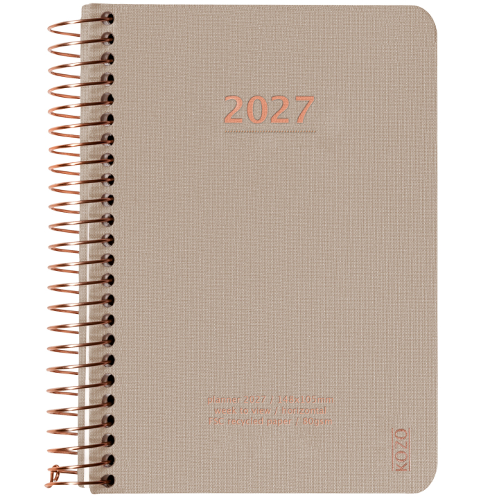 Kalender 2027 A6 Weekly Sand i gruppen Papir & Blokke / Kalendere / 12 mdr kalendere hos Pen Store (138275)