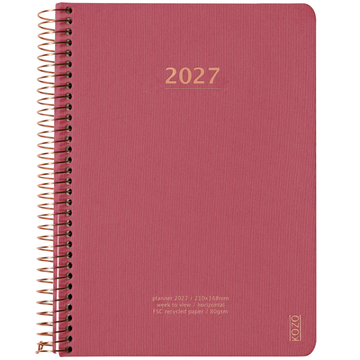 Kalender 2027 A5 Weekly Guava Pink i gruppen Papir & Blokke / Kalendere / 12 mdr kalendere hos Pen Store (138276)