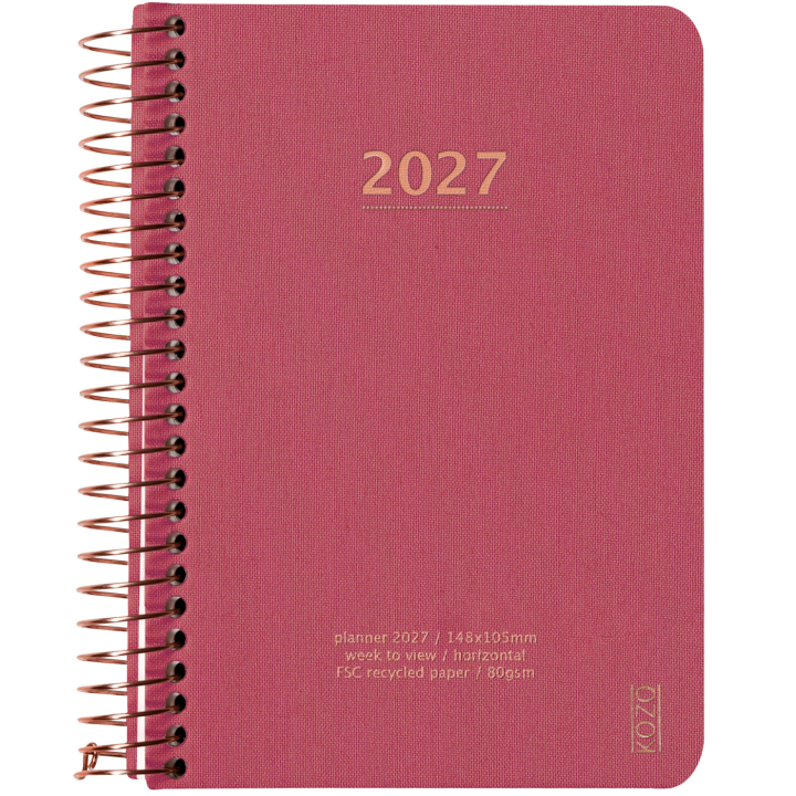 Kalender 2027 A6 Weekly Guava Pink i gruppen Papir & Blokke / Kalendere / 12 mdr kalendere hos Pen Store (138277)