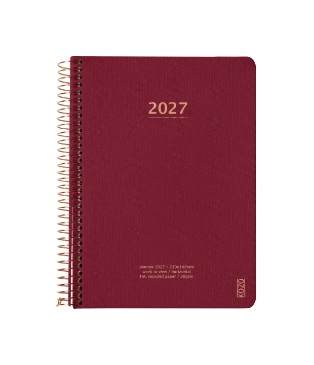 Kalender 2027 A6 Weekly Berry i gruppen Papir & Blokke / Kalendere / 12 mdr kalendere hos Pen Store (138281)