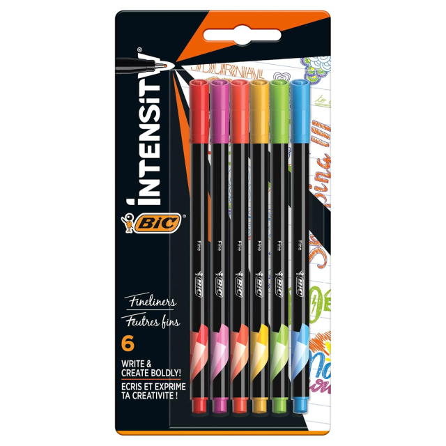 Intensity Fineliner 6-pak Rainbow Colors