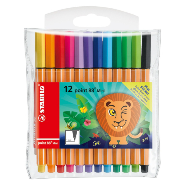 Point 88 Mini Fineliner sæt 12 stk