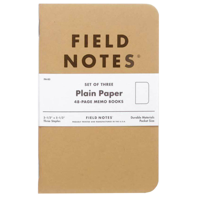 Memo Book Plain sæt 3 stk