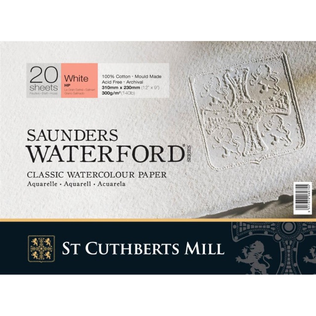 Saunders Waterford Akvarelblok 300 g 31 x 23 cm White HP