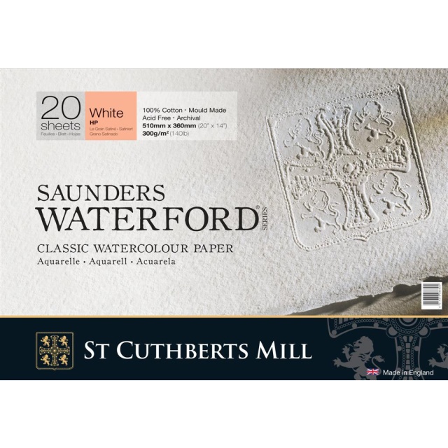Saunders Waterford Akvarelblok 300 g 51 x 36 cm White HP