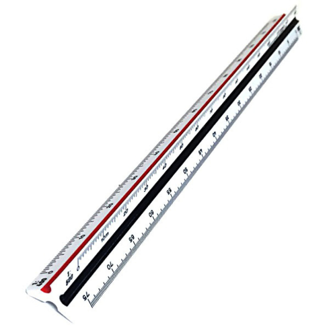 Trekant Skala Lineal 30 cm 100-500