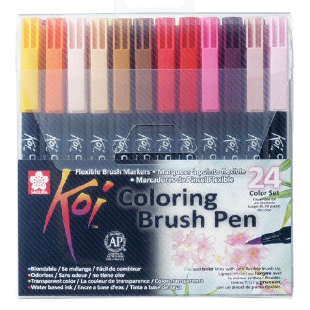 Koi Colouring Brush Pen sæt 24 stk