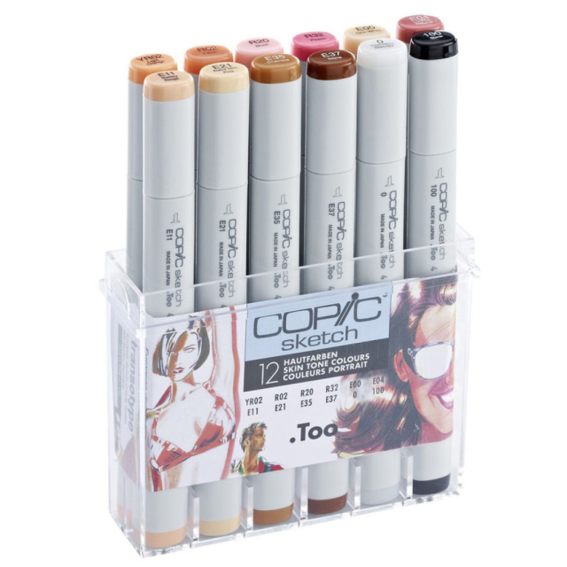 Sketch sæt 12 stk Skin tones