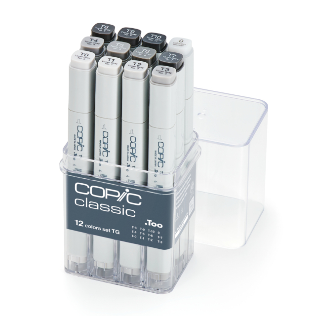 Marker sæt 12 stk Toner Gray