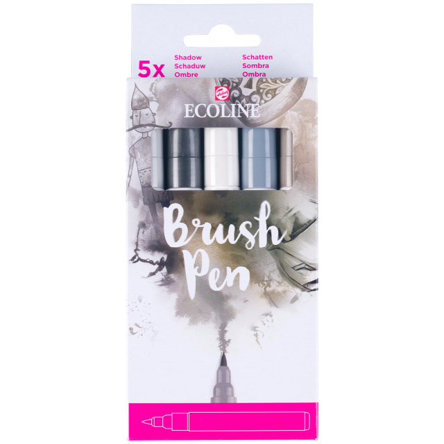 Brush Pen Grey 5-set