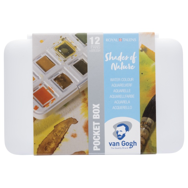 Pocket Box Akvarel 12-sæt Nature