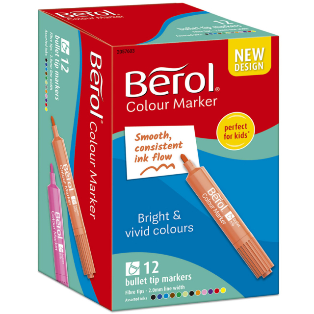 Colour Marker Bullet Tip 12-pak