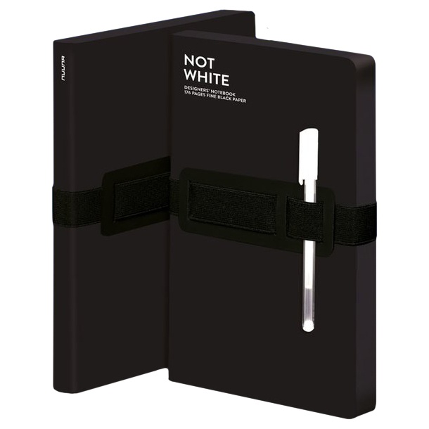 Notesbog Not White L Light - Black