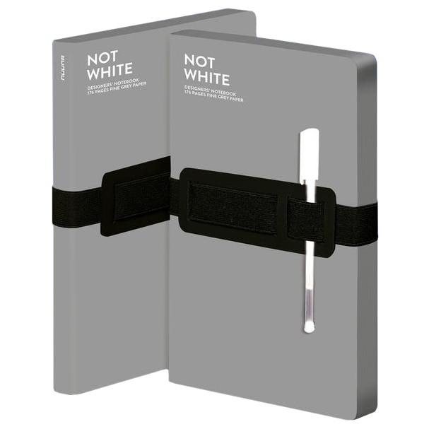 Notesbog Not White L Light - Grey