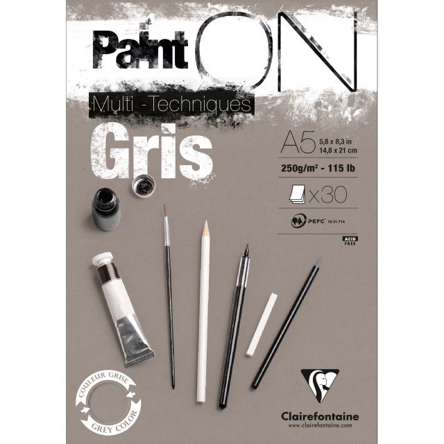 Paint'ON Multi-Techniques Gris A5
