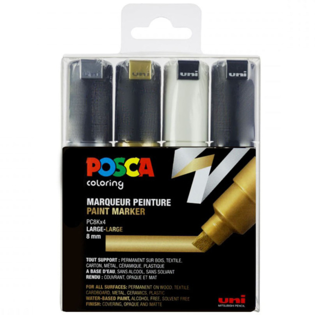 Posca PC-8K Metallic 4-sæt