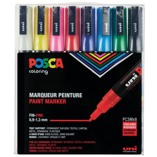 Posca PC-3M Standard Colours 8-sæt