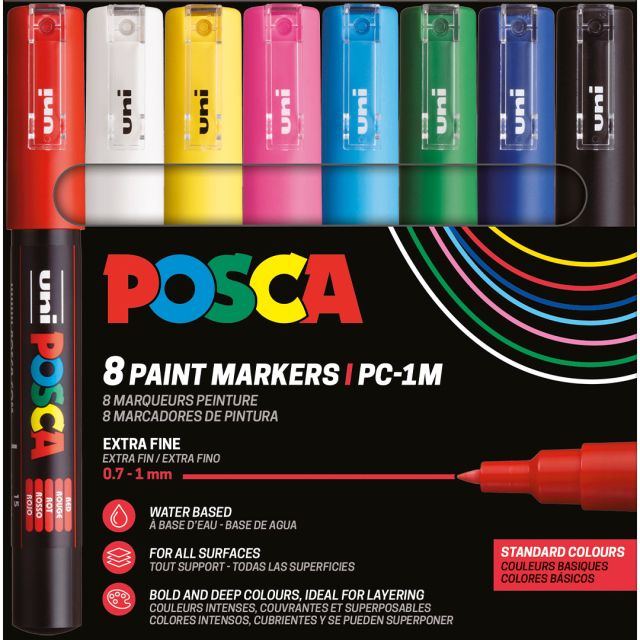 Posca PC-1MC Standard Colours 8-sæt