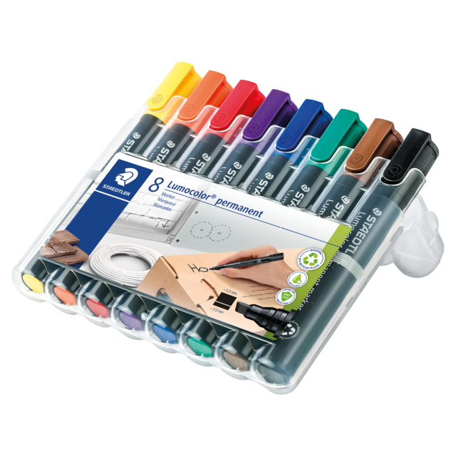 Lumocolor permanent snedskuren sæt 8 stk